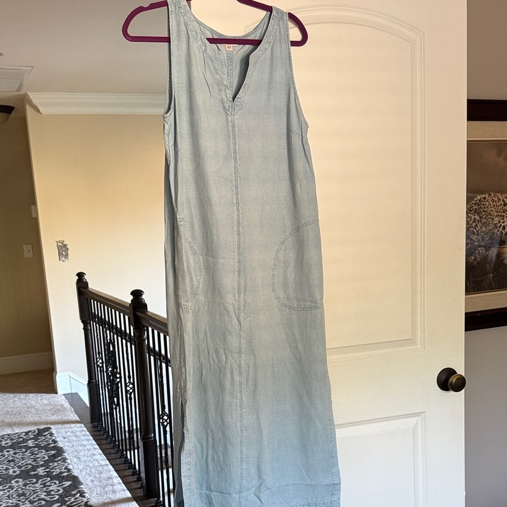 J. Jill Light Blue Sleeveless Maxi Dress